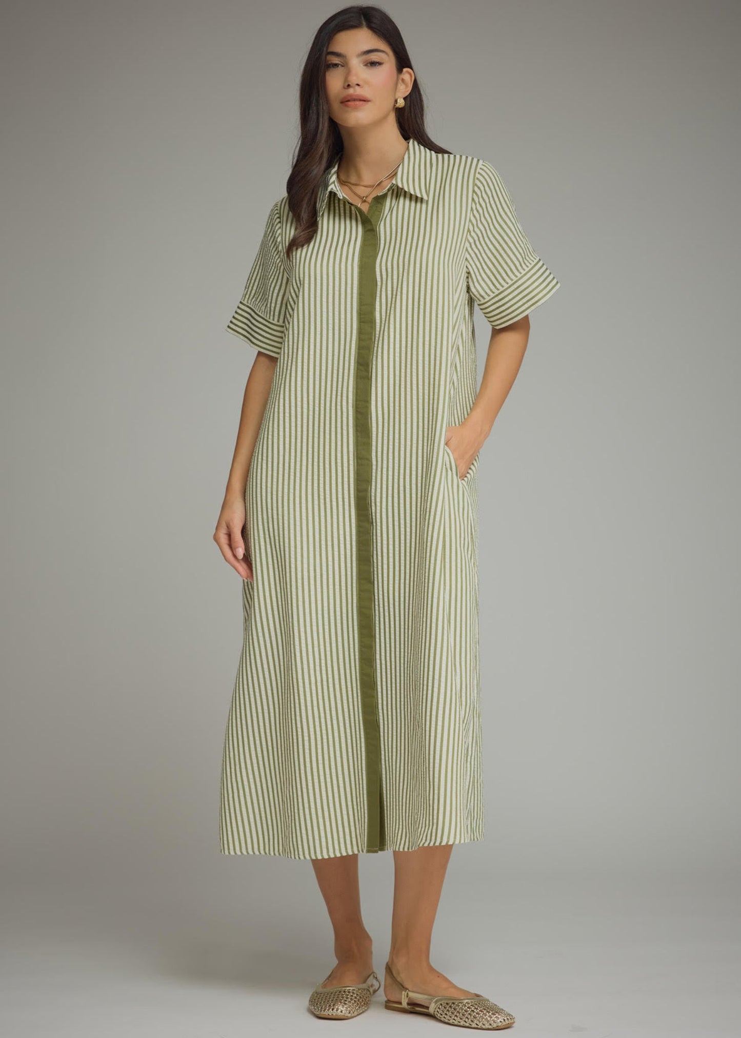 JEN DRESS - OLIVE