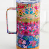 Cork Coffee Tumbler - Jewel Border