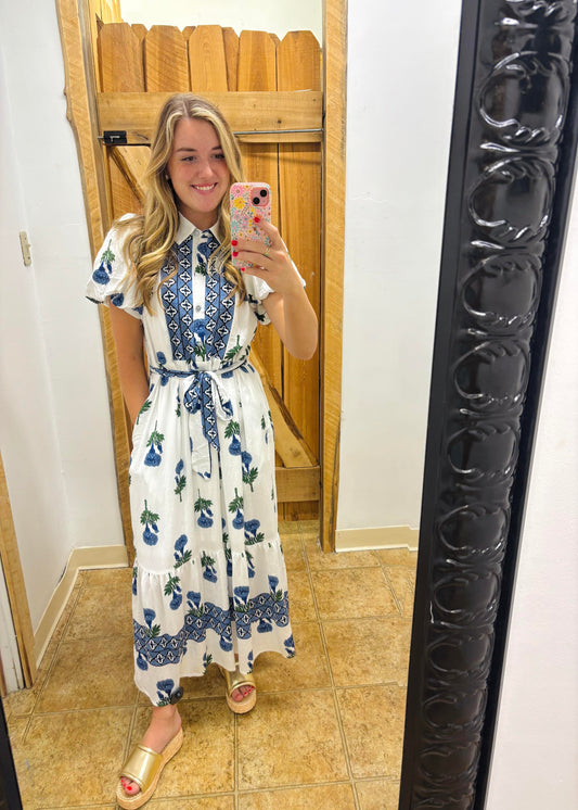 DELLA DRESS-BLUE