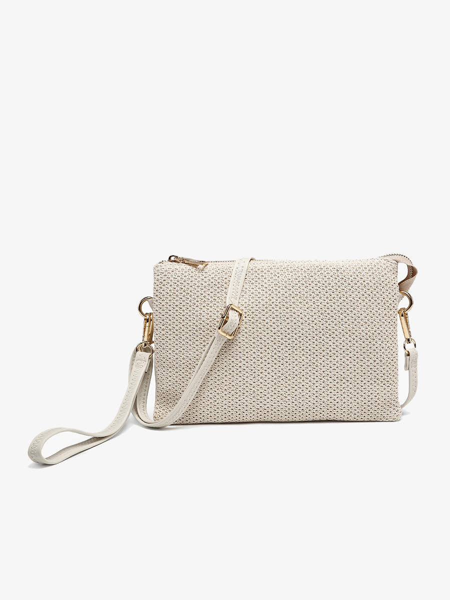 IZZY STRAW WOVEN CROSSBODY IN OFF WHITE