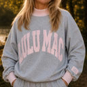 PUFF MOCKNECK SWEATSHIRT - GREY & LIGHT PINK