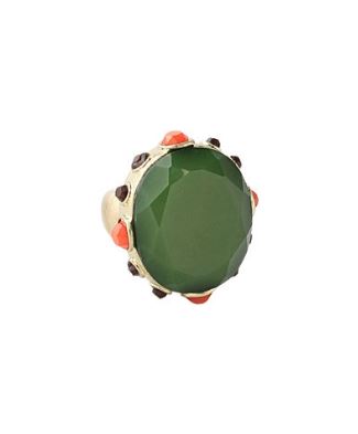 Oval Bead Scarf Ring